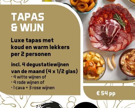 Tapas & Wine • zondag 8 juni 2025 vanaf 17u