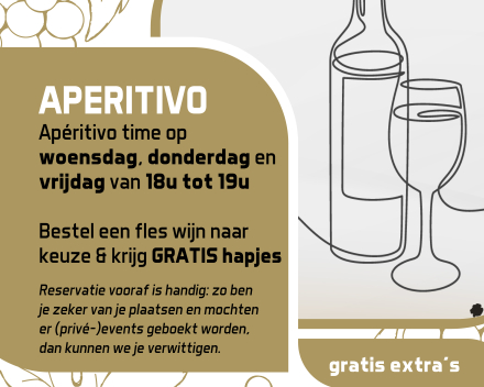 Apéritivo • elke woe, do en vrij van 18u tot 19