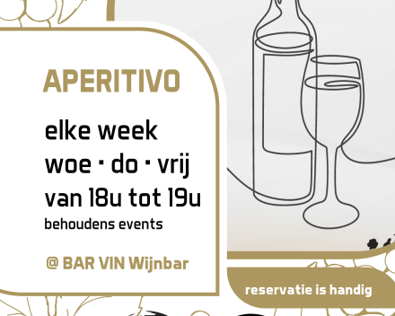 Apéritivo • elke woe, do en vrij van 18u tot 19