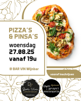 Pizza's en Pinsa's • woensdag 27 augustus 2025 vanaf 19u