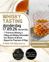 17 september 2026 • WHISKY TASTING